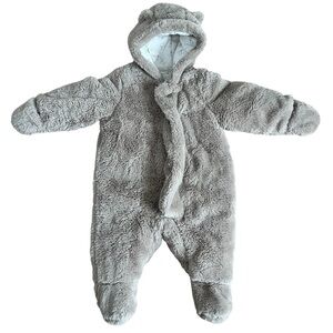 Adorable Gray Plush Kids Footie
